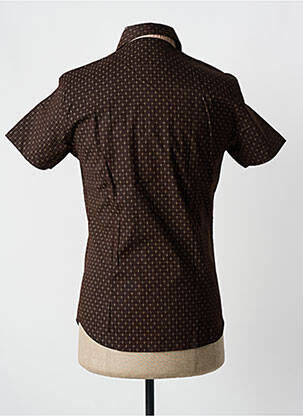Chemise manches courtes imprimé fantaisie marron TONY COPPER homme