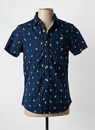 Chemise manches courtes imprimé fantaisie bleu KENZARRO homme