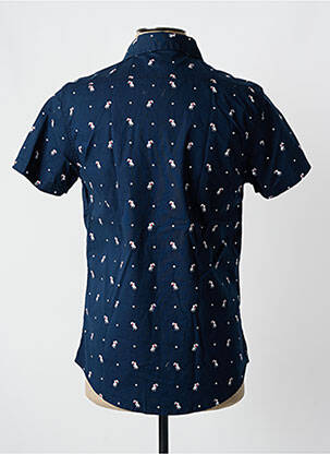 Chemise manches courtes imprimé fantaisie bleu KENZARRO homme