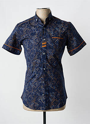 Chemise manches courtes imprimé fantaisie bleu CLUB JU PARIS homme