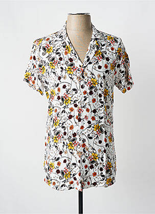 Chemise manches courtes coupe cintrée blanc KZR homme