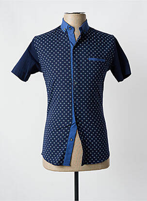 Chemise manches courtes imprimé fantaisie bleu CLUB JU PARIS homme
