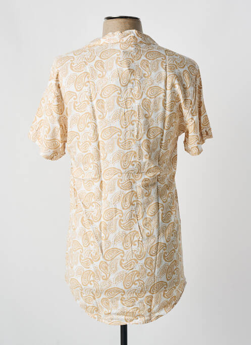 Chemise manches courtes imprimé fantaisie beige KZR homme