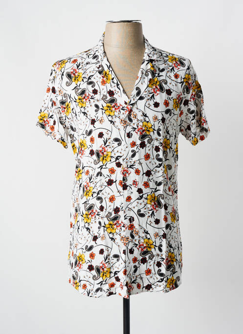 Chemise manches courtes coupe cintrée blanc KZR homme