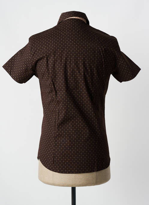 Chemise manches courtes marron TONY COPPER pour homme