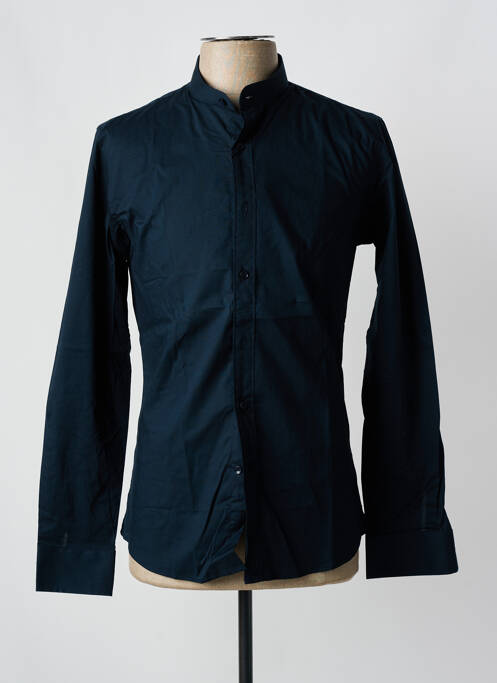Chemise manches longues bleu LEEYO pour homme
