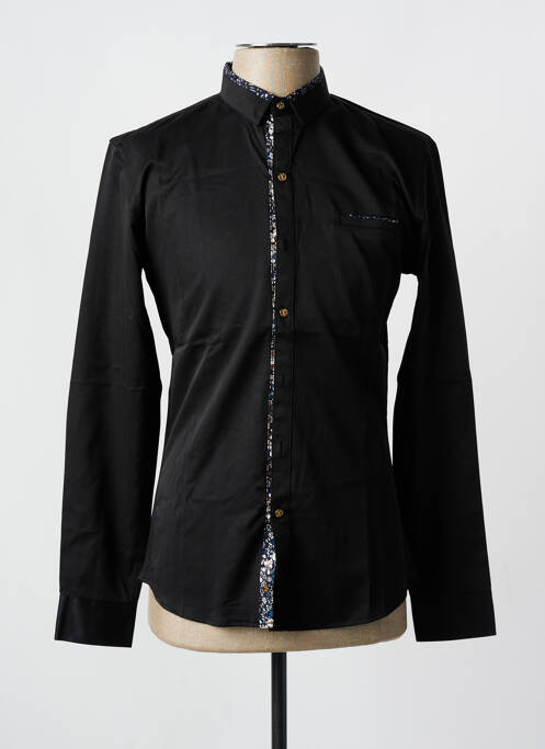 Chemise manches longues noir ROSS CARRA pour homme