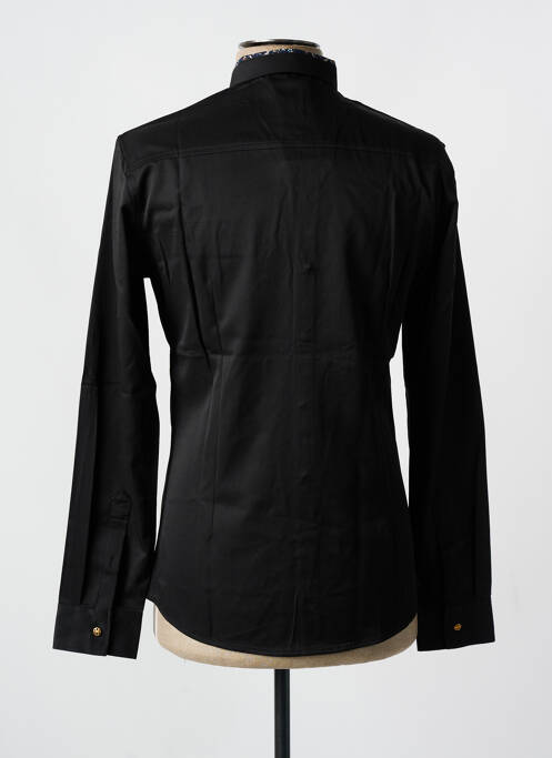 Chemise manches longues noir ROSS CARRA pour homme