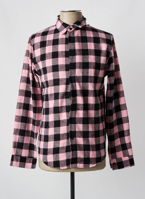 Chemise manches longues rose MADE IN ITALY pour homme