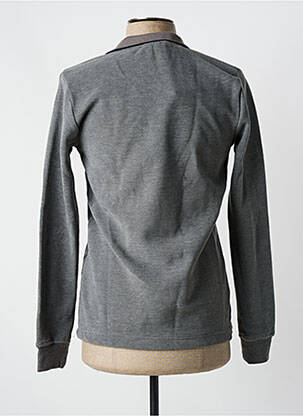 Pull col polo manches longues gris LOUIS PARK homme