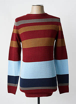 Pull col rond manches longues rouge HOPENLIFE homme