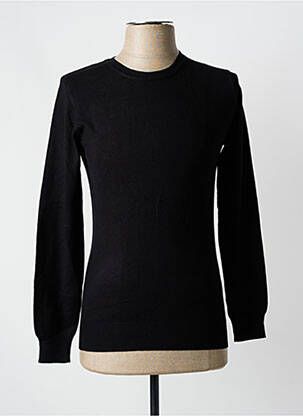 Pull col rond manches longues noir Y.TWO KNIT homme
