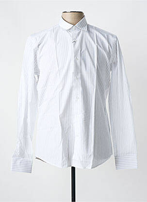 Chemise manches longues imprimé fantaisie blanc OSCAR homme