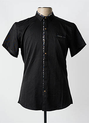 Chemise manches courtes coupe cintrée noir ROSS CARRA homme