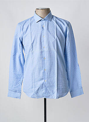 Chemisier imprimé fantaisie manches longues bleu OSCAR femme