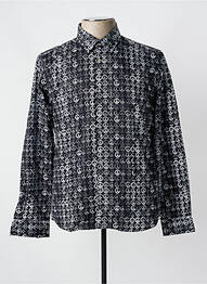 Chemise manches longues imprimé fantaisie noir OSCAR homme