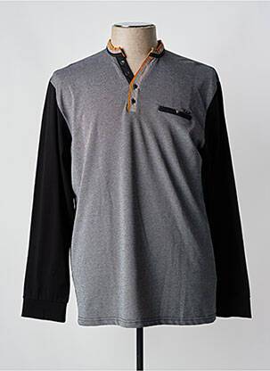 Polo noir CLUB JU PARIS pour homme