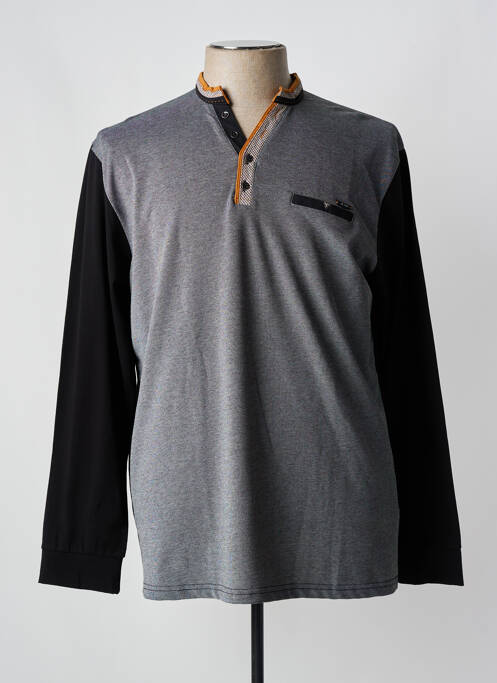 Polo noir CLUB JU PARIS pour homme