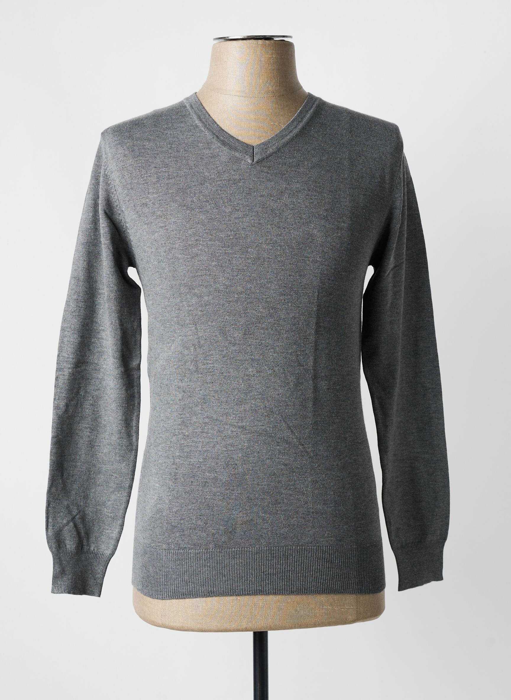 Pull Fille E-vie Gris Col Rond Taille 5 Ans – Nylon Doux, Manches Longues