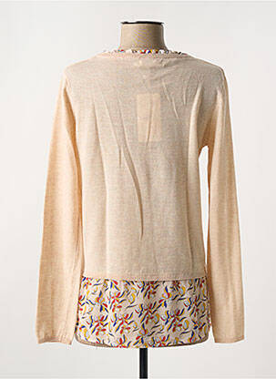 Pull tissage chiné manches longues orange SO SWEET femme