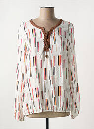 Blouse légère et transparente manches longues beige A BELLE BY J.E CREATION femme