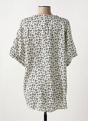 Blouse tissage popeline manches courtes blanc LUSA femme