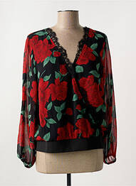 Blouse légère et transparente manches longues rouge JUS D'ORANGE femme