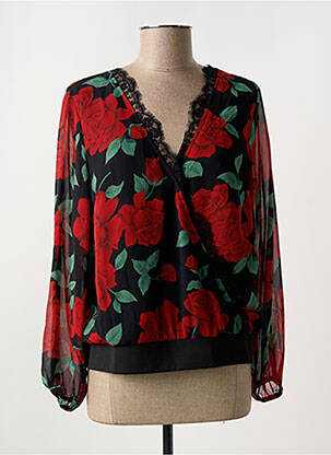 Blouse légère et transparente manches longues rouge JUS D'ORANGE femme