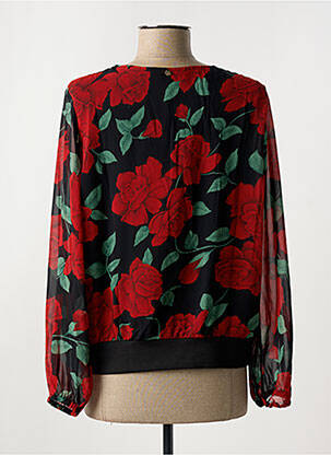 Blouse légère et transparente manches longues rouge JUS D'ORANGE femme