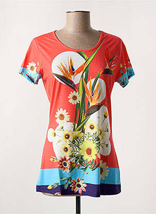 T-shirt stretch manches courtes orange ZELIA femme
