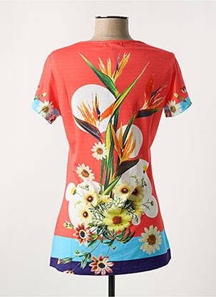 T-shirt stretch manches courtes orange ZELIA femme