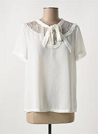 Blouse légère et transparente manches courtes blanc LOVIE & CO femme