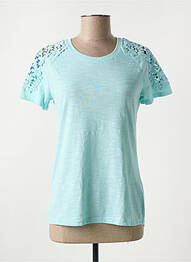 T-shirt stretch manches courtes bleu ZELIA femme