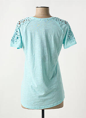 T-shirt stretch manches courtes bleu ZELIA femme