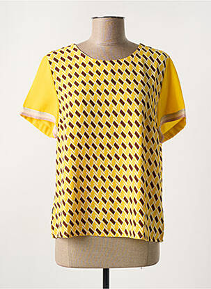 Top manches courtes manches courtes jaune AZAKA femme