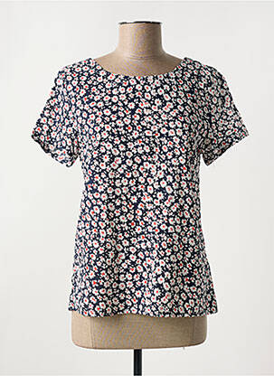 Top tissage crêpe manches courtes bleu CERISE BLUE femme