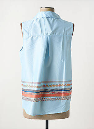 Top stretch sans manche bleu AZAKA femme