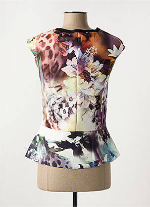 Top stretch manches courtes marron ZELIA femme