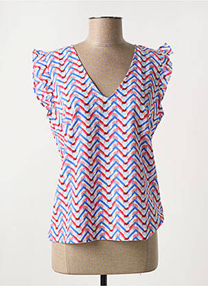 Top imprimé fantaisie manches courtes rose AKOZ DE TOI femme