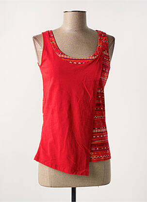 Débardeur stretch sans manche rouge COLINE femme