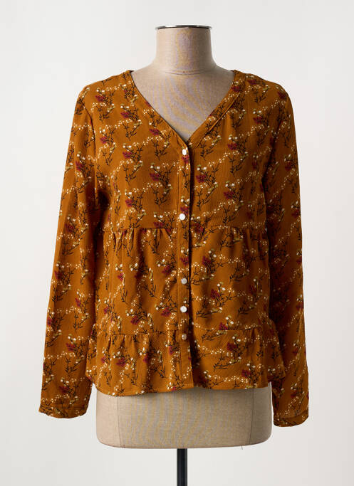 Chemisier imprimé fleurs manches longues jaune SO SWEET femme