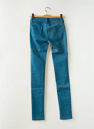 Pantalon slim tissage popeline taille normale bleu R.DISPLAY femme