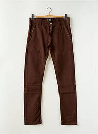Pantalon chino tissage popeline taille normale marron HOPENLIFE homme