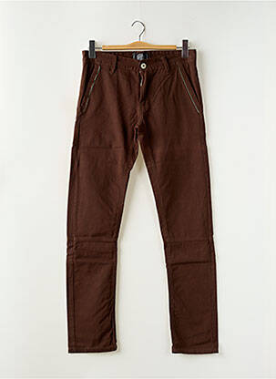 Pantalon chino tissage popeline taille normale marron HOPENLIFE homme