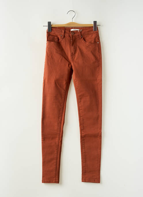 Jeans coupe slim marron NINA CARTER pour femme