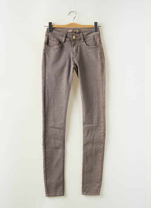 Pantalon slim marron R.DISPLAY pour femme