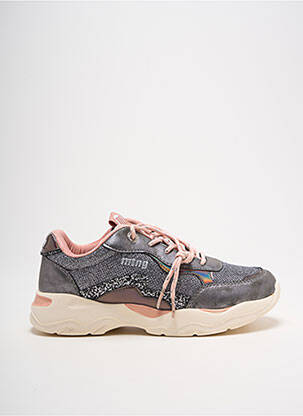 Baskets bout rond talon plat jusqu'à 3cm gris MTNG femme