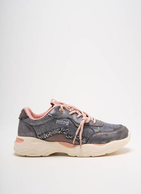 Baskets bout rond talon plat jusqu'à 3cm gris MTNG femme