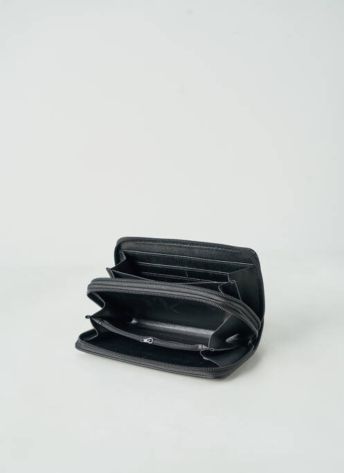 Portefeuille effet matière satinée noir MASSILIANO SERGIO femme