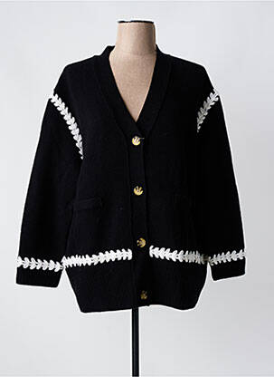 Gilet manches longues fermeture boutonnée sur le devant noir NOTSHY femme